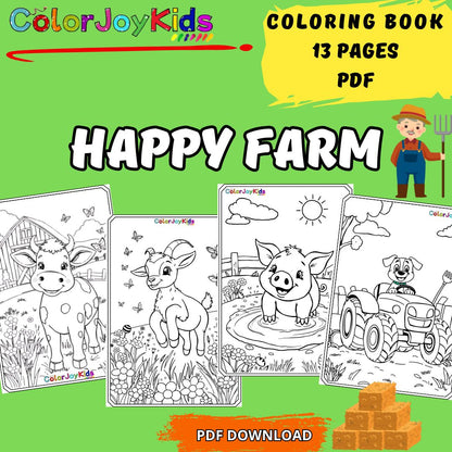 🐴 HAPPY FARM Printable Coloring Book for Kids