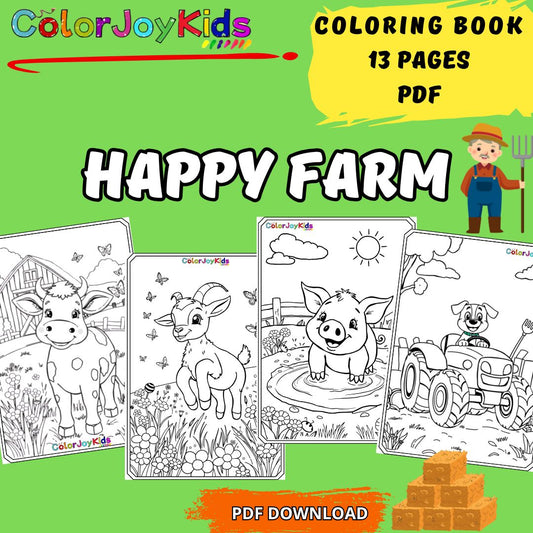 🐴 HAPPY FARM Printable Coloring Book for Kids